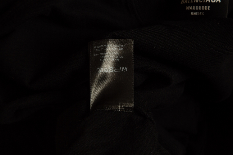 Pre Owned Balenciaga Black Blurry Logo Print Cotton Crew Neck T-Shirt S