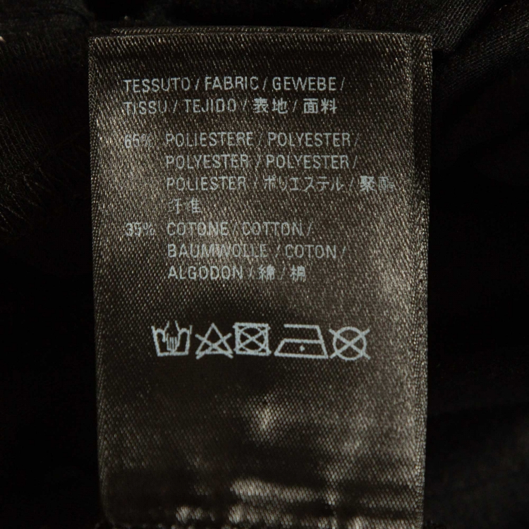 Pre Owned Balenciaga Black Logo Print Cotton Crew Neck T-Shirt L