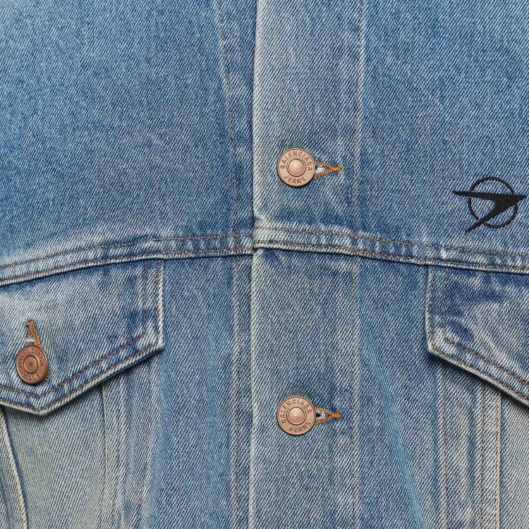 Pre Owned Balenciaga Blue Washed Denim Oversized Jacket XS