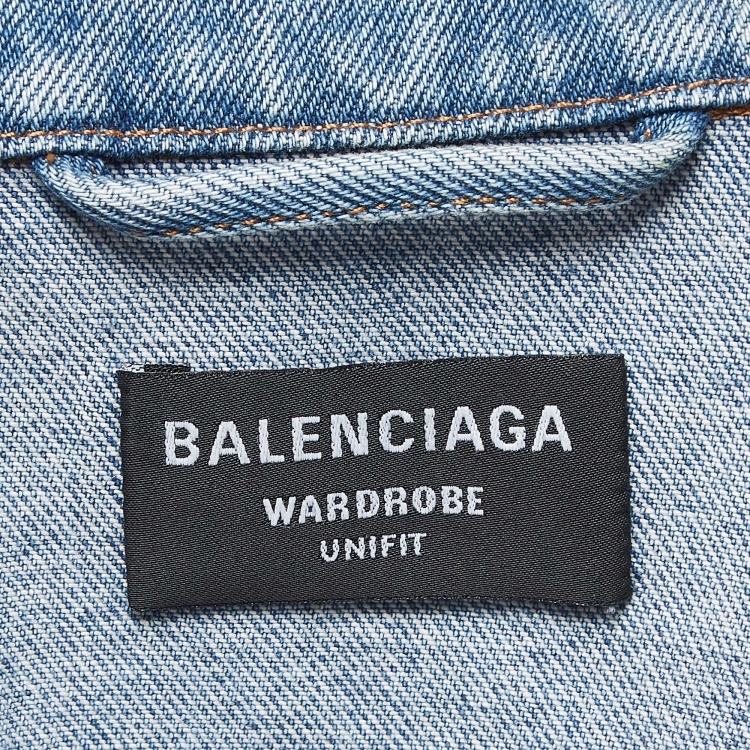 Pre Owned Balenciaga Blue Washed Denim Oversized Jacket XS