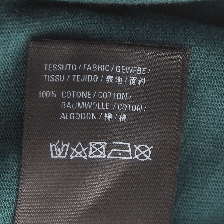 Pre Owned Balenciaga Green Logo Print Cotton Knit Oversized T-Shirt M