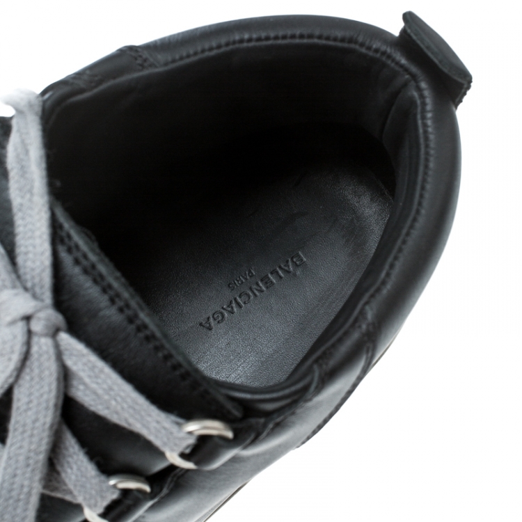 Pre Owned Balenciaga Black Leather Arena High Top Sneakers Size 45