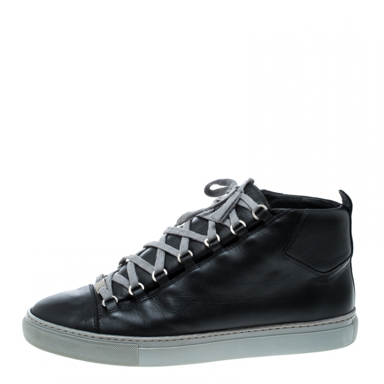 fumle Orient intelligens Balenciaga Black Leather Arena High Top Sneakers Size 45 Balenciaga | TLC
