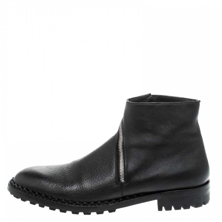 Balenciaga Leather Ankle Boot Black White Logo Mens  590717WA7201000  US
