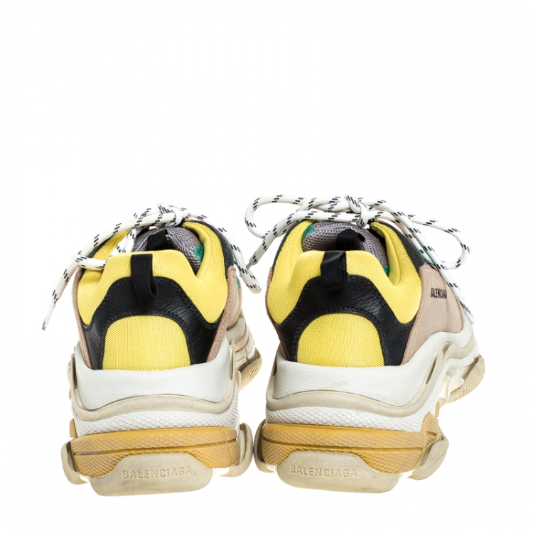 مملوكة مسبقًا Balenciaga Multicolor Mesh, Nubuck And Leather Triple S Platform Sneakers Size 45