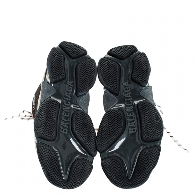 Pre Owned Balenciaga Multicolor Mesh, Nubuck And Leather Triple S Platform Sneakers Size 45