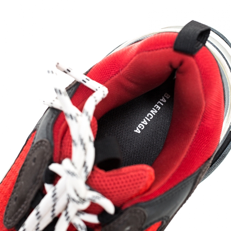 Pre Owned Balenciaga Multicolor Mesh, Nubuck And Leather Triple S Platform Sneakers Size 45