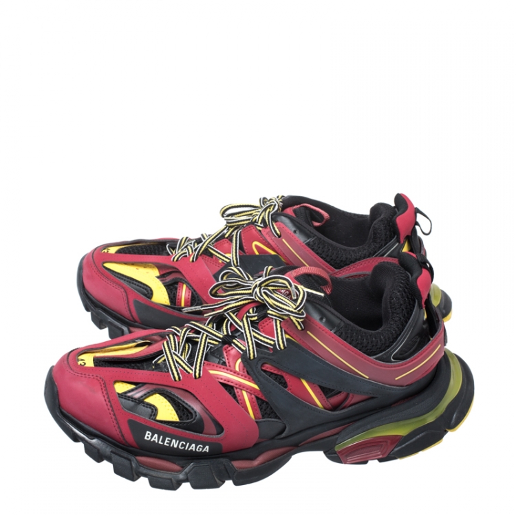 Pre Owned Balenciaga Multicolor Leather and Mesh Track 2 Trainer Sneakers Size 43