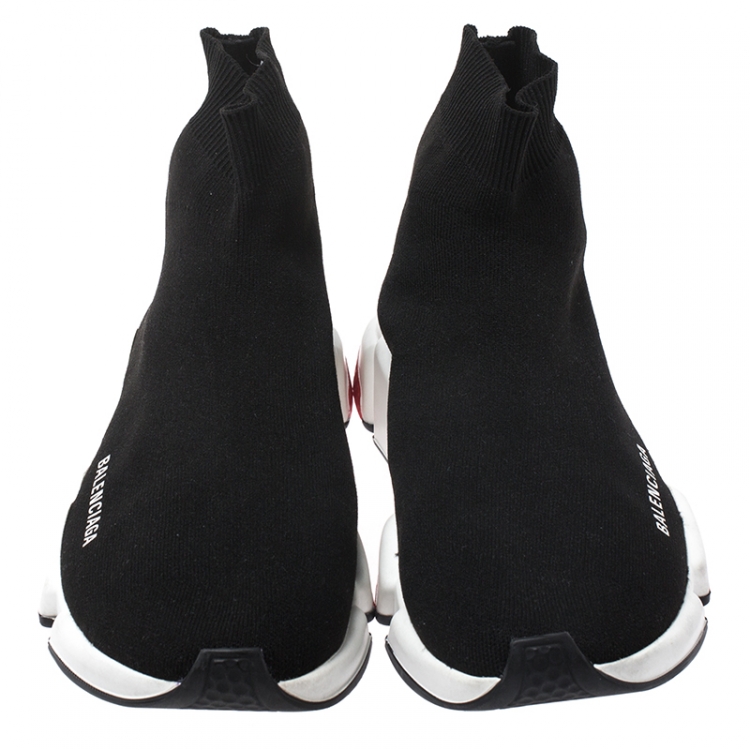 مملوكة مسبقًا Balenciaga Black Knit Fabric Speed Trainer Sneakers Size 41