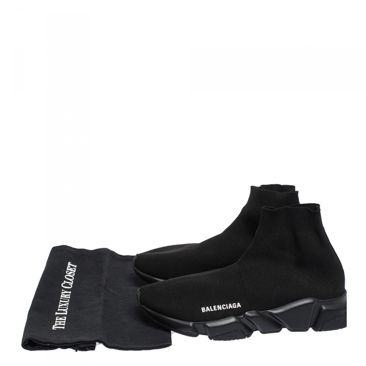 مملوكة مسبقًا Balenciaga Black Knit Fabric Speed Trainer Sneakers Size 41