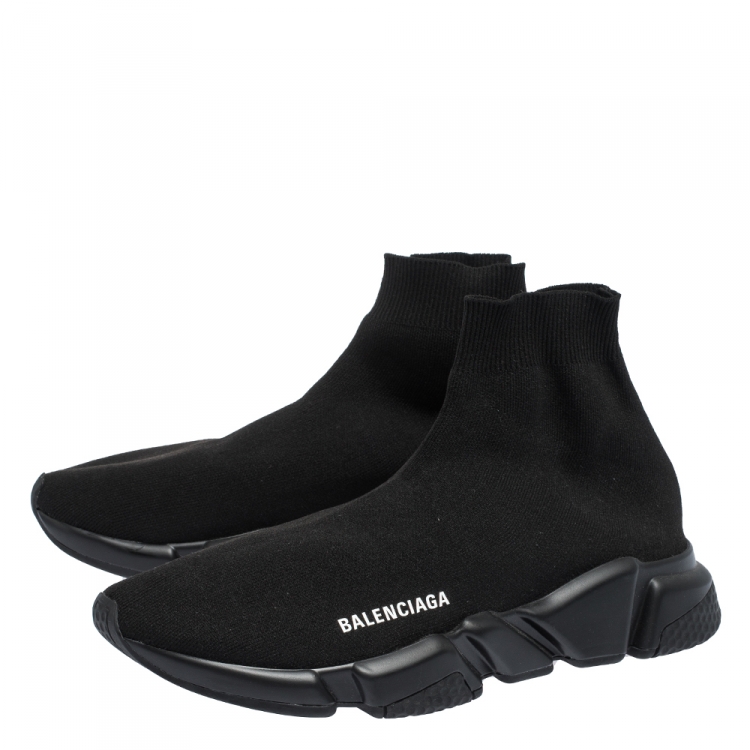 مملوكة مسبقًا Balenciaga Black Knit Fabric Speed Trainer Sneakers Size 41