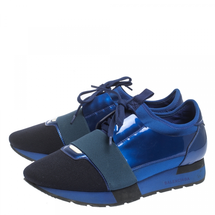 all blue balenciaga runners