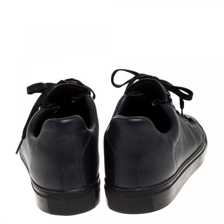 مملوكة مسبقًا Balenciaga Navy Blue Leather Arena Low Top Sneakers Size 42