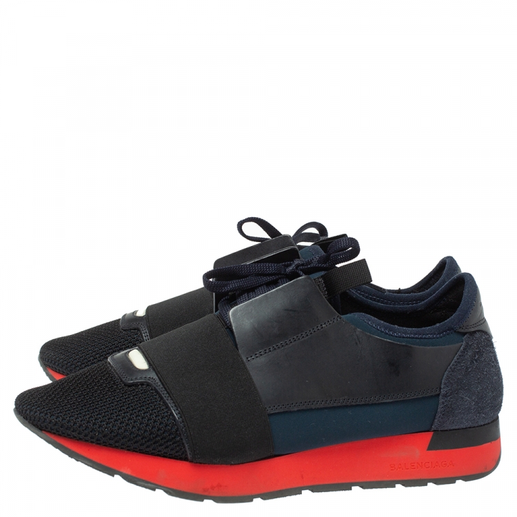 مملوكة مسبقًا Balenciaga Multicolor Mesh, Leather And Suede Race Runners Sneakers Size 41