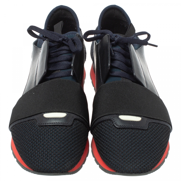مملوكة مسبقًا Balenciaga Multicolor Mesh, Leather And Suede Race Runners Sneakers Size 41