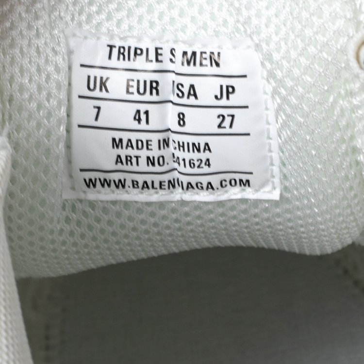 مملوكة مسبقًا Balenciaga White Mesh and Leather Triple S Sneakers Size 41