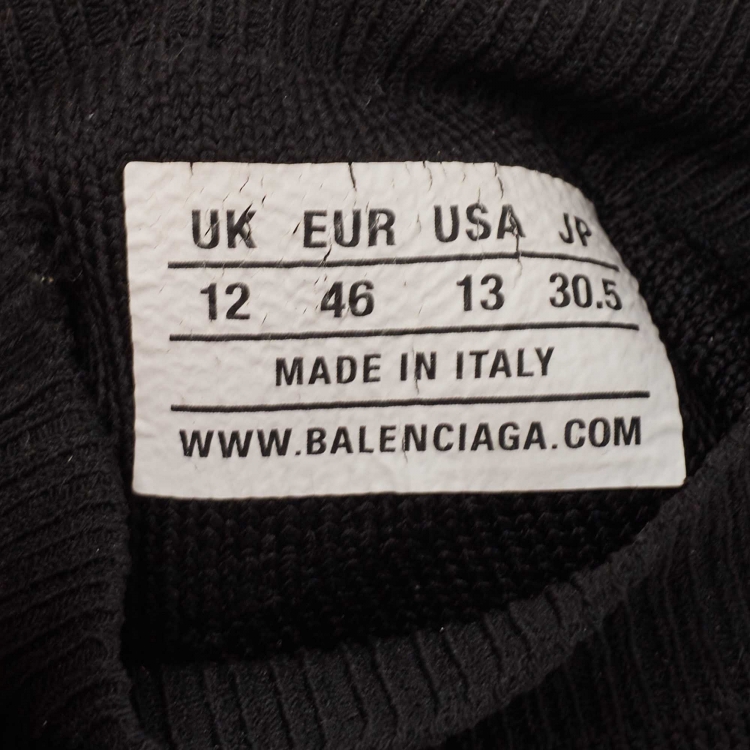 Pre Owned Balenciaga Black Knit Fabric Speed Trainer Sneakers Size 46