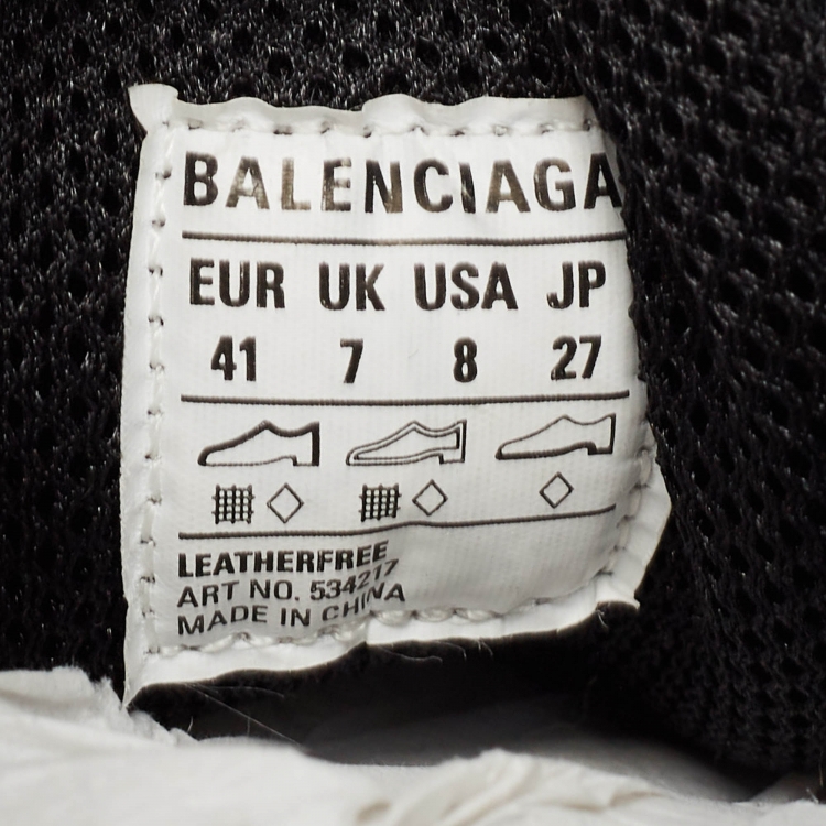 Pre Owned Balenciaga Black Mesh and Faux Leather Triple S Sneakers Size 41