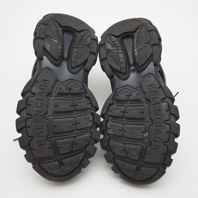 Pre Owned Balenciaga Black Mesh and Faux Leather Track Sneakers Size 43