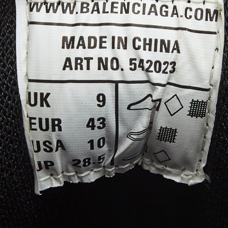 Pre Owned Balenciaga Black Mesh and Faux Leather Track Sneakers Size 43