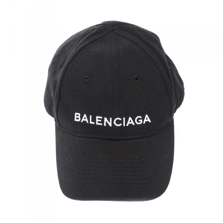 Pre Owned Balenciaga Black Cotton Classic Baseball Cap