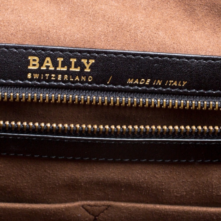 Pre Owned Bally Black Leather Weekend Bag
