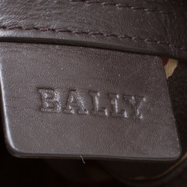 Pre Owned Bally Brown Leather Messenger Bag