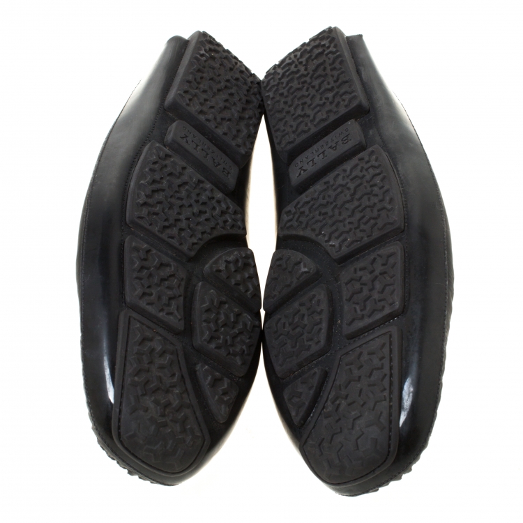 Pre Owned Bally Black Leather Pavel Driving Loafers Size 44