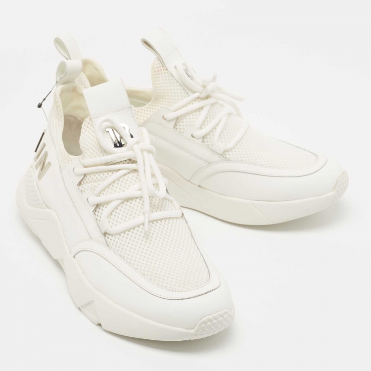 Pre Owned Balmain White Leather and Mesh Low Top Sneakers Size 39