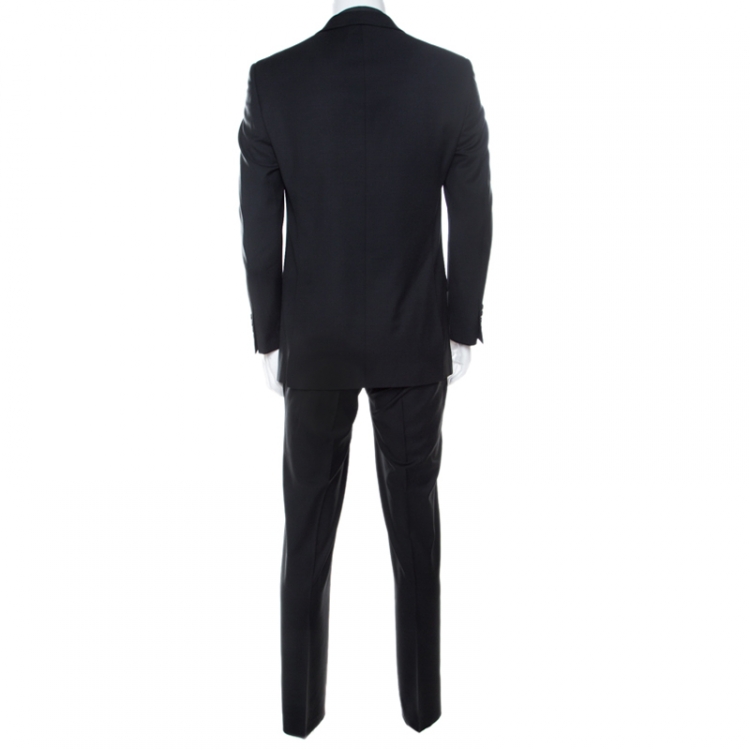 Pre Owned Balmain Grey Wool Regular Fit Suit XS 