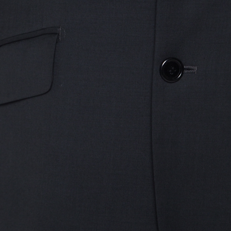 Pre Owned Balmain Grey Wool Regular Fit Suit XS 