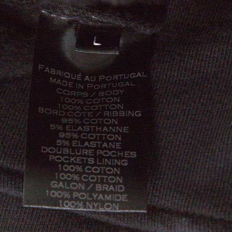 Pre Owned Balmain Black Cotton and Velvet Side Paneled Biker Jogger Pants L