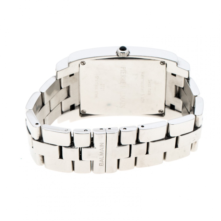 Pre Owned Balmain Silver White Stainless Steel 2721 Men's Wristwatch 32 mm