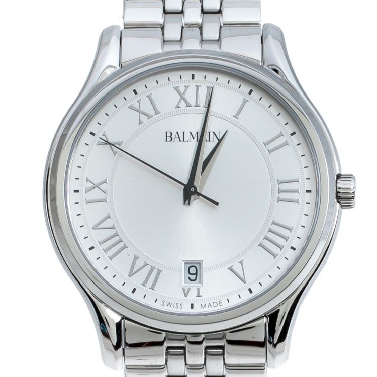Pre Owned Balmain Silver Stainless Steel Beleganza B1341.33.22 Men's Wriswatch 40 mm