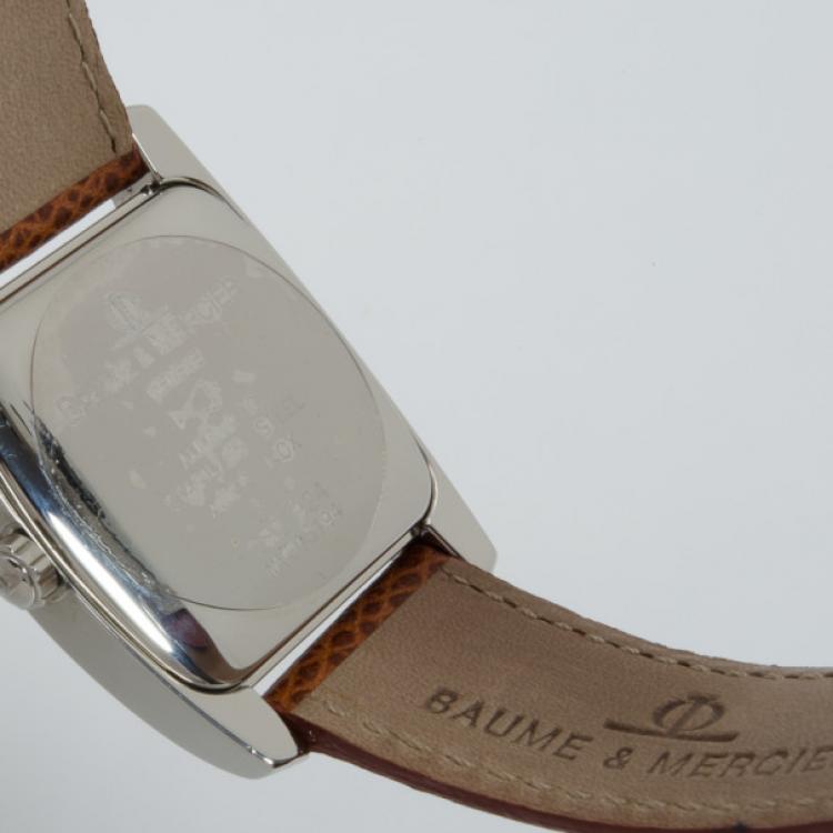Pre Owned Baume & Mercier Classic Crème Dial Inox Plated Unisex Wristwatch