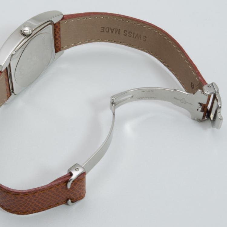 Pre Owned Baume & Mercier Classic Crème Dial Inox Plated Unisex Wristwatch