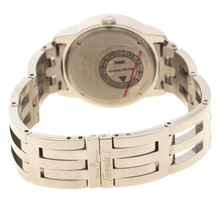 Pre Owned Baume & Mercier Black Stainless Steel Formula 1 Men's Wristwatch 33MM
