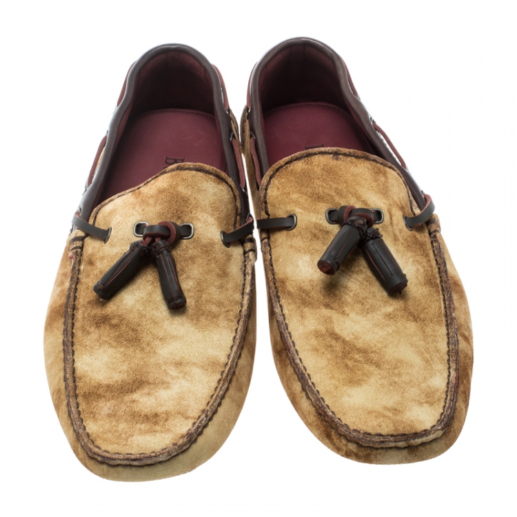 Pre Owned Berluti Beige Shaded Suede Loafers Size 43.5