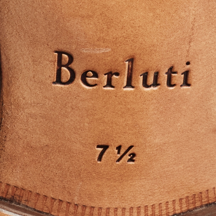 Pre Owned Berluti Brown Leather Lace Up Oxfords Size 41.5