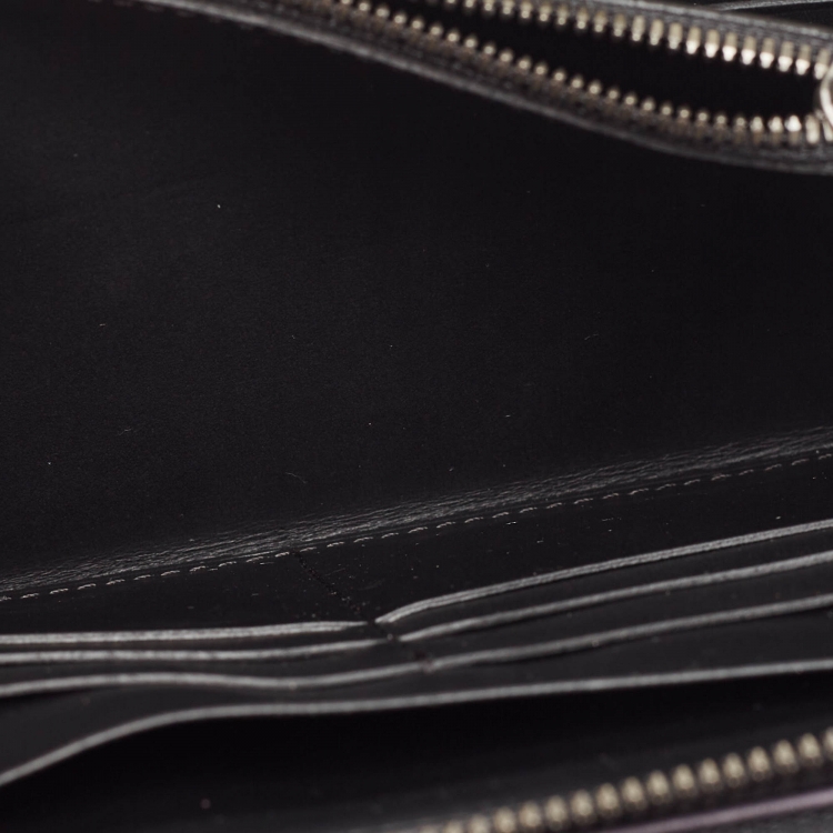 Pre Owned Berluti Black Leather Tali Scritto Double Zip Wallet