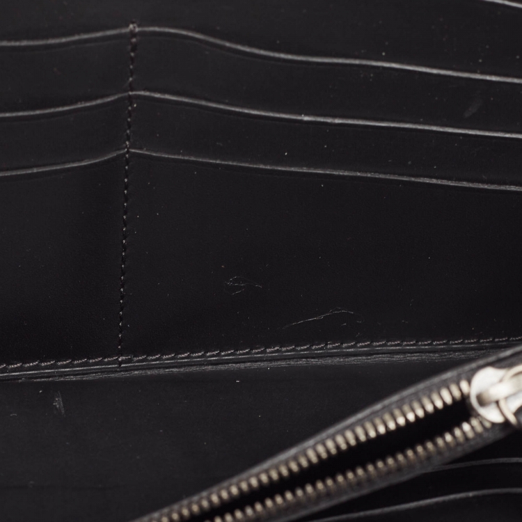 Pre Owned Berluti Black Leather Tali Scritto Double Zip Wallet