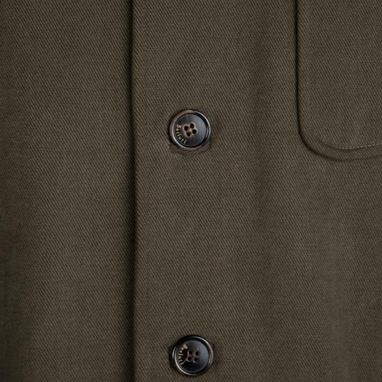 Pre Owned Berluti Brown Cotton Textured Mandarin Collar Jacket XXXL