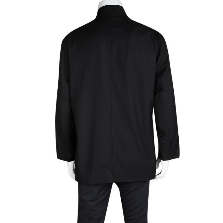 Pre Owned Berluti Black Mandarin Collar Button Front Regular Fit Jacket L