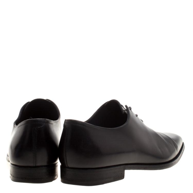 مملوكة مسبقًا  Berluti Black Leather Alessandro Lace Up Oxfords Size 41.5