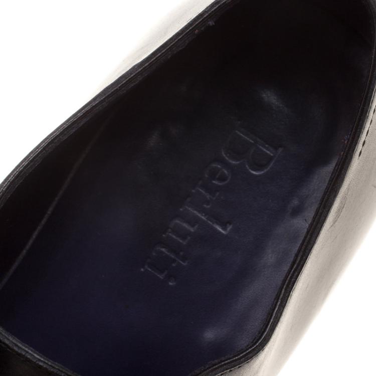 مملوكة مسبقًا  Berluti Black Leather Alessandro Lace Up Oxfords Size 41.5