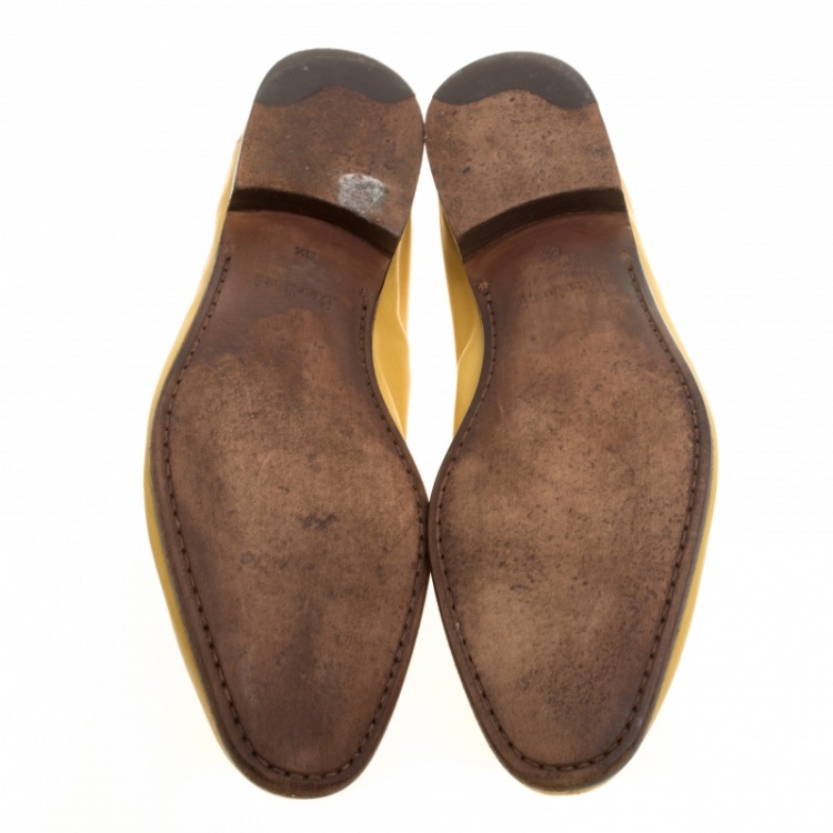 Pre Owned Berluti Yellow Leather Lorenzo Loafers Size 42.5