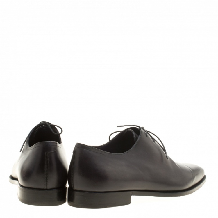 Pre Owned Berluti Shadow Grey Leather Alessandro Oxfords Size 42.5