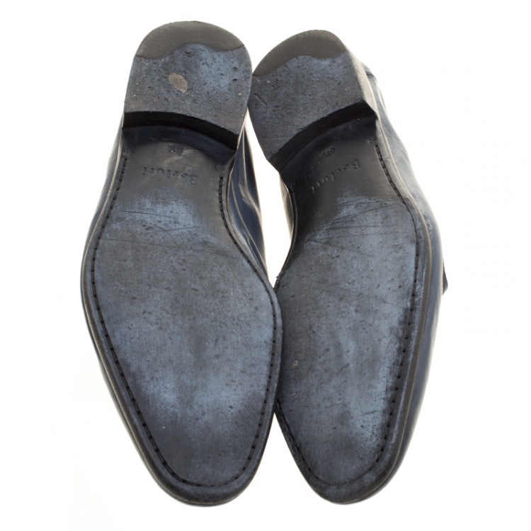 Pre Owned Berluti Oxford Blue Leather Lorenzo Loafers Size 42.5