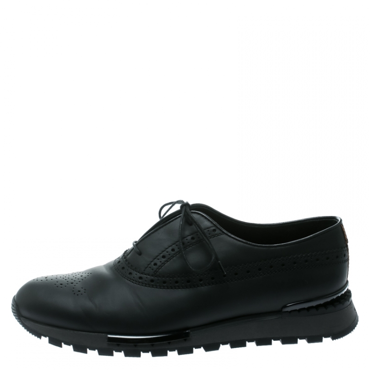 Pre Owned  Berluti Black Brogue Leather Fast Track Sneakers Size 41