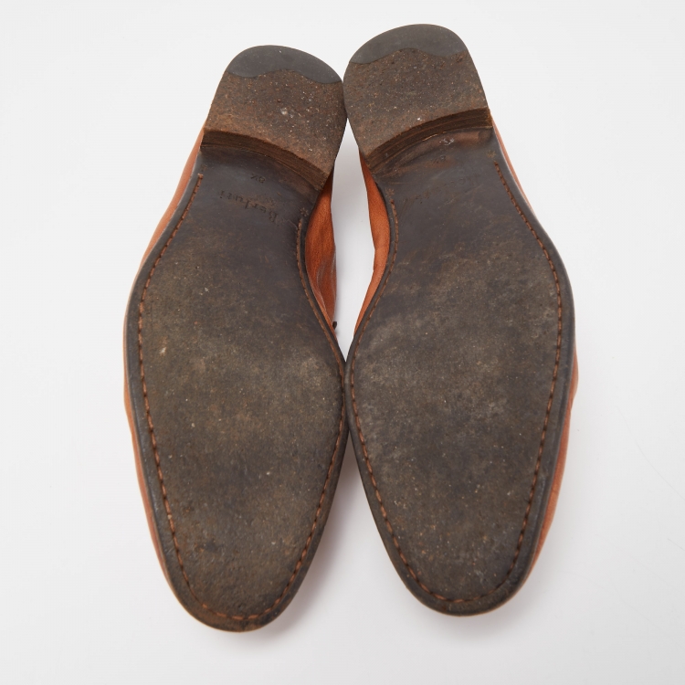 Pre Owned Berluti Brown Leather Lorenzo Loafers Size 42.5 